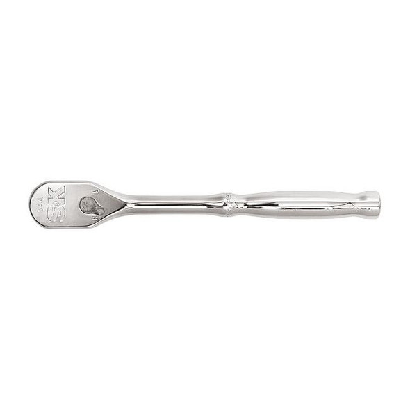 3/8" Drive 90 Geared Teeth Pear Head Style Hand Ratchet, 8" L, Chrome Finish