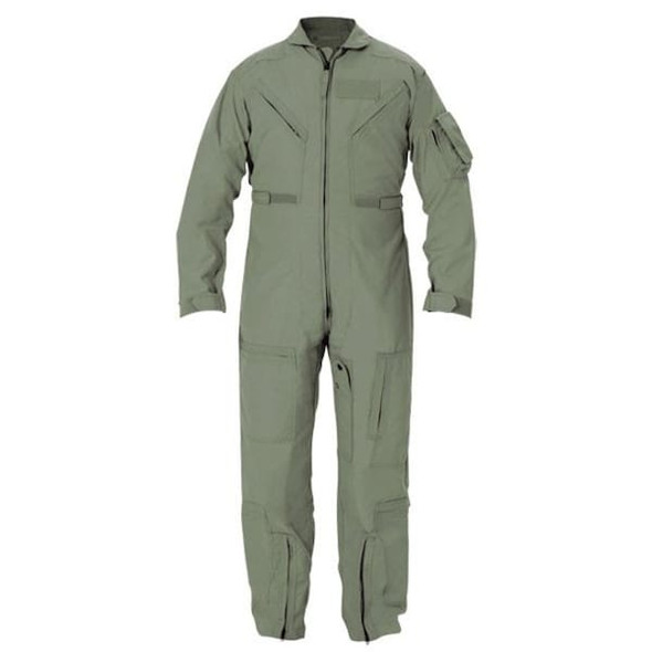 Flight Suit, Nomex(R), 4.5 oz Fabric Weight, 30 3/8 in Inseam, Freedom Green, 38 Regular
