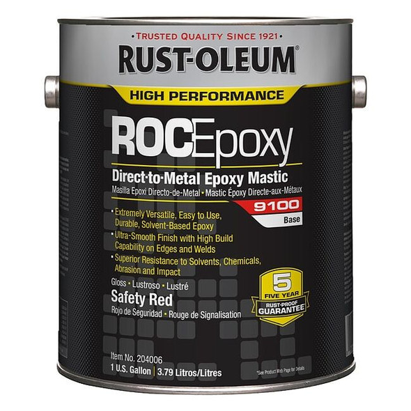 Paint Base, Safety Red, Gloss, 1 gal, 125 to 225 sq ft/gal, 9100 Series