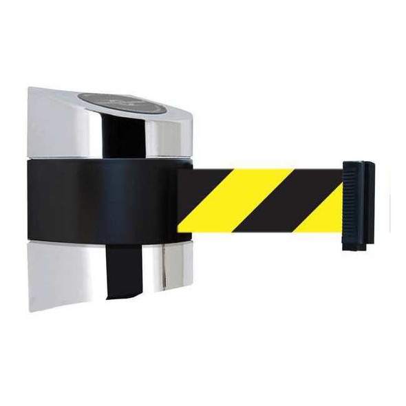 Tensabarrier Belt Barrier,Chrome,Belt Yellow/Black 897-15-S-1P-NO-D4X-C