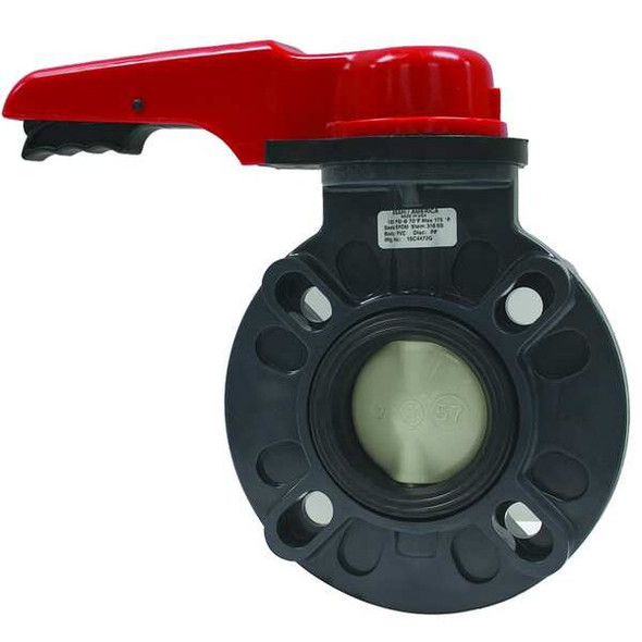 Asahi Butterfly Valve,4" Pipe Size,PVC 173730040