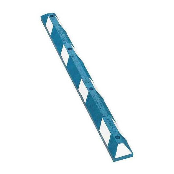 Car Stop, Rubber, 4 in Height, 6 ft Length, Blue/White