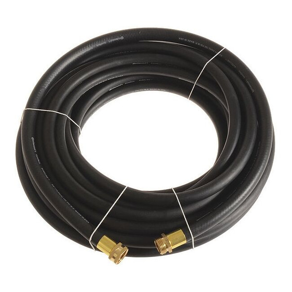 5/8 in ID x 50 ft L Garden Hose, EPDM Tube, Black, Brass x Brass Fitting