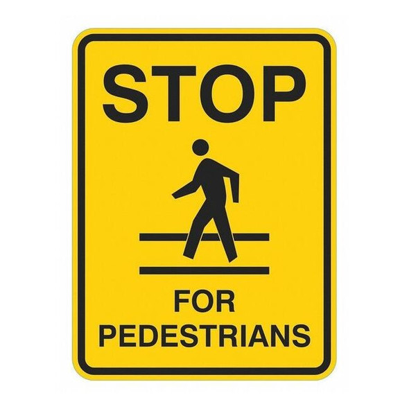 Stop Restriction Sign, 24" Height, 18" Width, Aluminum, Rectangle, English