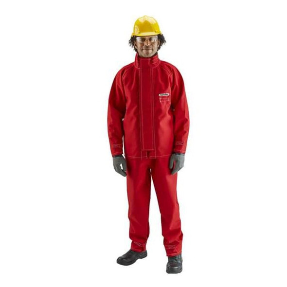 Ansell Lab Jacket, Polyester, Zipper, Red, 3XL 66-660