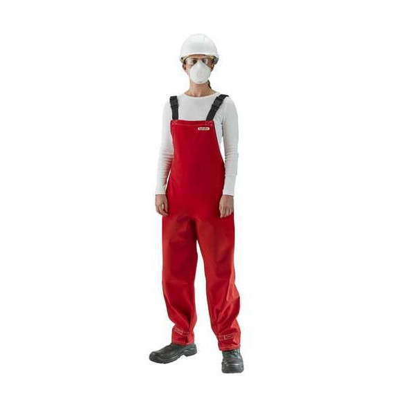 Ansell 66-662 Alphatec Breathable Red Poly Bibbed Overall, Polyester, 31 in Inseam, Red, 2XL 66-662