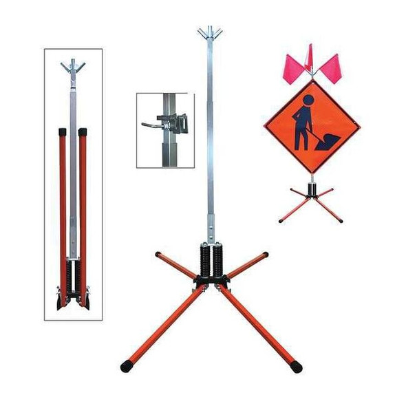 Dicke Sign Stand,Roll-Up,Steel,36 In. STF18-RUB