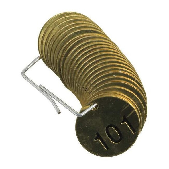 Brady Numbered Tag Set,101 to 125,25 Tags, PK25 23204