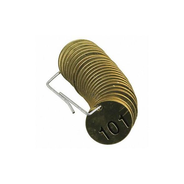 Brady Numbered Tag Set,101 to 125,25 Tags, PK25 23204