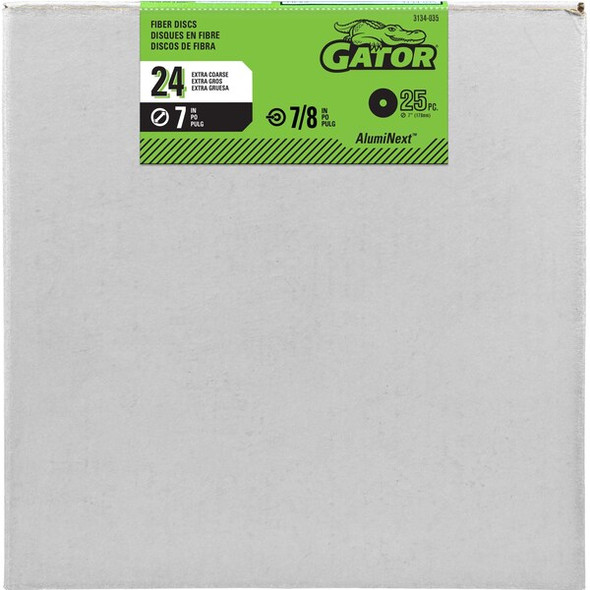 Gator Finishing Fiber Disc,24 Grit,8000 Max. RPM,PK25 3134035 Gator Finishing Fiber Disc,24 Grit,8000 Max. RPM,PK25 3134035