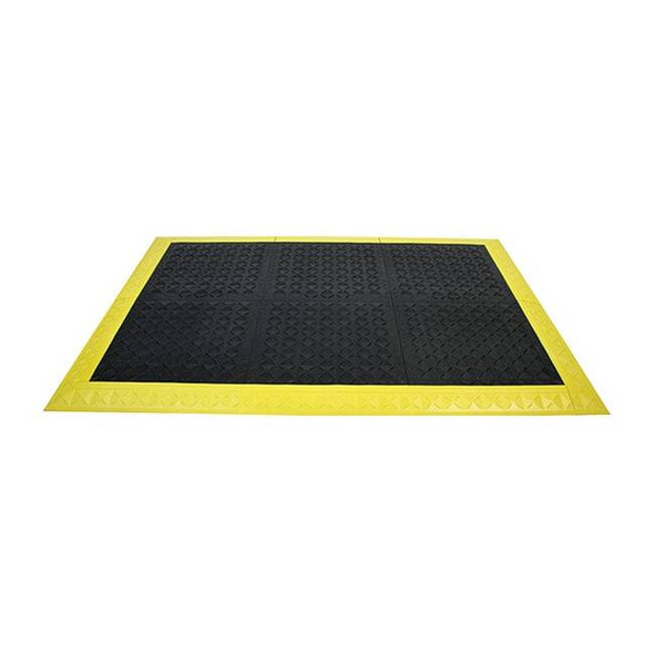 Interlocking Antifatigue Mat Kit, Vinyl, 3 ft W x 5 ft L, 1 in Thick