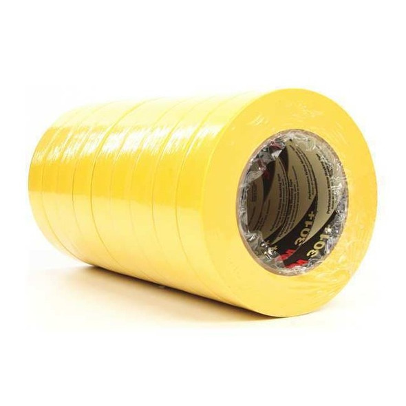 Painter's Tape, 24 mm W x 55 m L, 6.3 mil Thick, Yellow, Rubber Adhesive, 36 PK