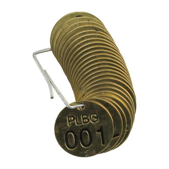 Brady Numbered Tag Set,001 to 025,25 Tags, PK25 23260