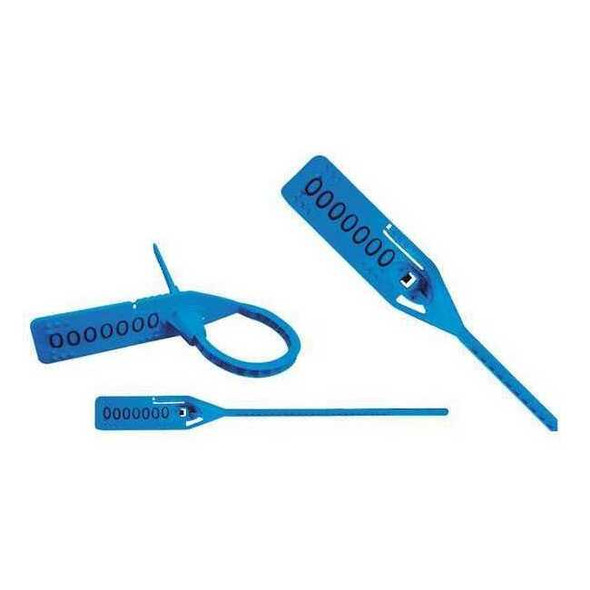 Pull Rip Stamped Seals 5-1/2" x 9/64", Blue, Pk250