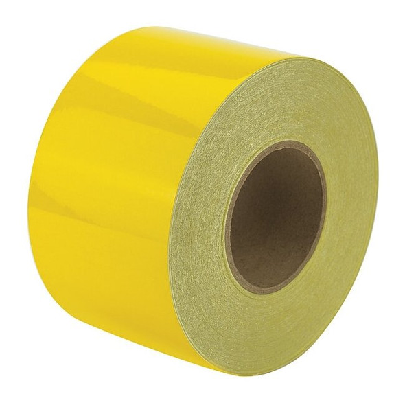Reflective Safety Tape Vinyl Yellow, 4" W x 50 yd. L, 5.5 mil Thick