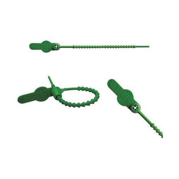 Pull Tight Beaded Molded Seals 5-1/2" x 9/64", Green, Pk250