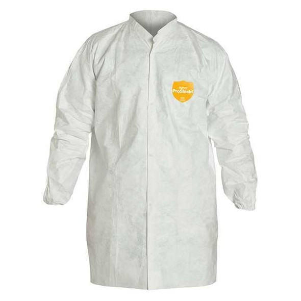 Tyvek 400 Disposable Lab Coat, Tyvek(R) 400, Snaps Closure, White, 2XL, 30 PK