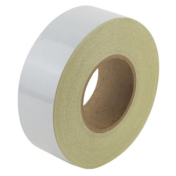 Reflective Safety Tape Vinyl White, 2" W x 50 yd. L, 5.5 mil Thick