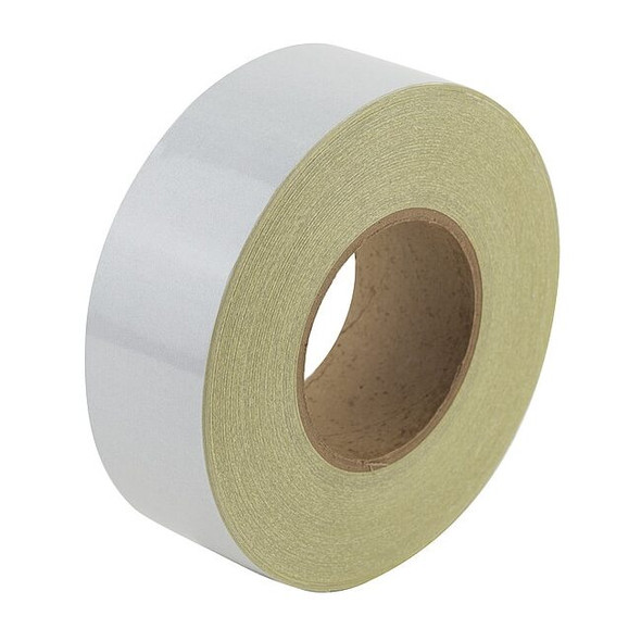 Reflective Safety Tape Vinyl White, 2" W x 50 yd. L, 5.5 mil Thick