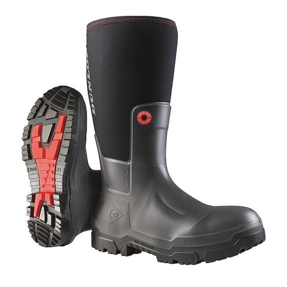 Dunlop Men's Pioneer Rubber Boot, Plain Toe, Black, 12 OD60A93