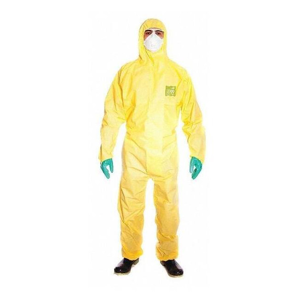 Ansell Chemical Resistant Coveralls,4XL,PK25 682300PLUS
