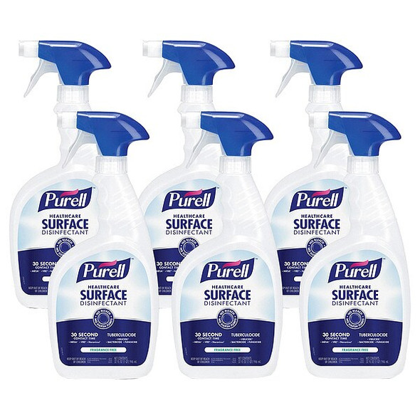Healthcare Surface Disinfectant, 32 oz. Trigger Spray Bottle, Alcohol, 6 PK