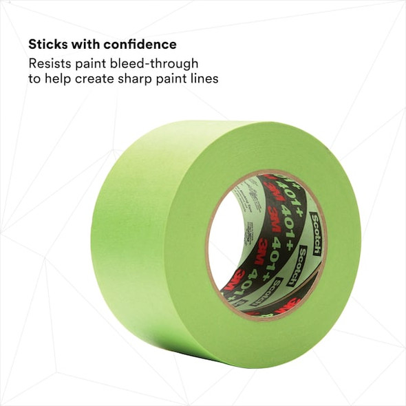 3m Masking Tape,2 13/16" W,60yd L,Green,PK8 401+ 3m Masking Tape,2 13/16" W,60yd L,Green,PK8 401+
