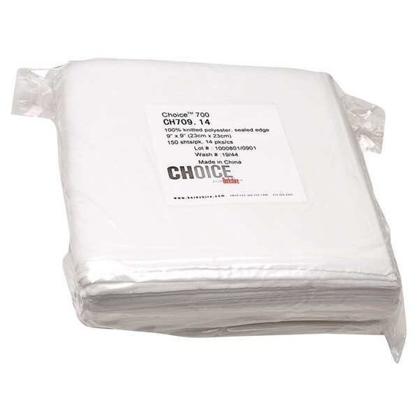 Berkshire Cleanroom Wipe, 9 x 9", 150 Wipes CH709.14