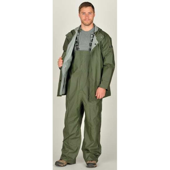 Helly Hansen Rain Jacket, PVC-Polyester, Army Green, XL 70129_480-XL