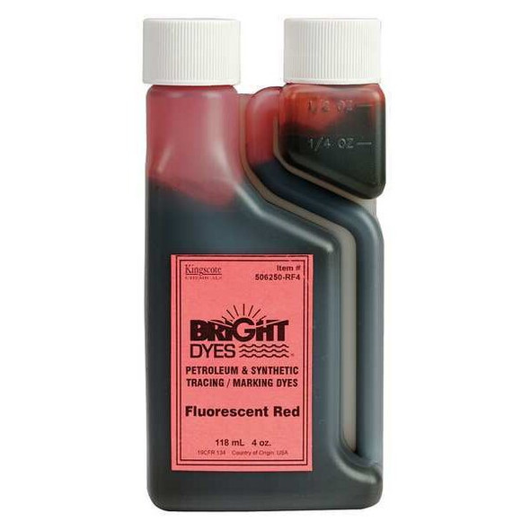 Kingscote Leak Detection Dye,Red Fluorescent, 4 oz 506250-RF4 Kingscote Leak Detection Dye,Red Fluorescent, 4 oz 506250-RF4
