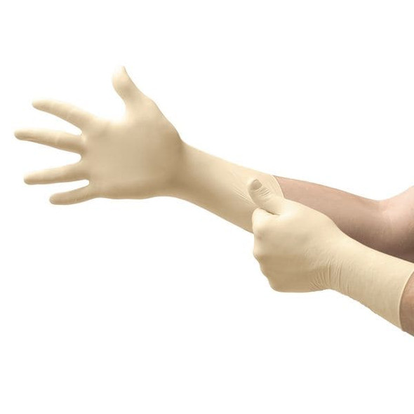 Ansell Cleanroom Gloves, 5 ISO Class, Latex, 11 1/2 in L, 5.1 mil, Beige, S, 1000 PK CE5-512