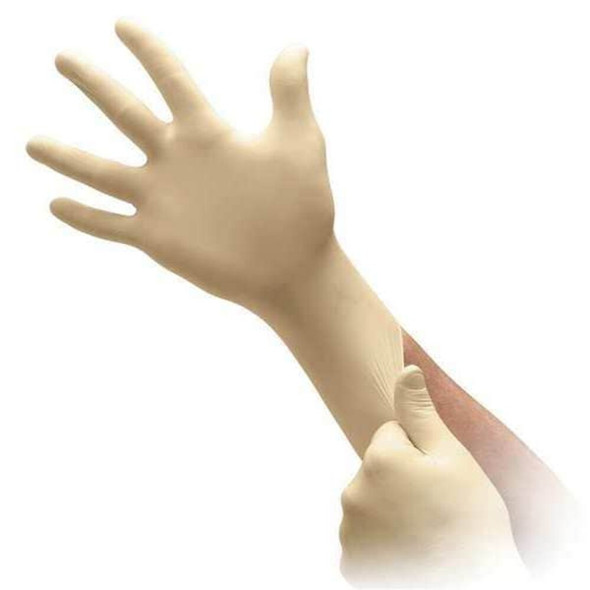 Cleanroom Gloves, 5 ISO Class, Latex, 11 1-2 in L, 5.1 mil, Beige, XL, 1000 PK  CE5-512