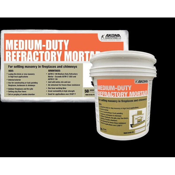 Akona Refractory Mortar,50 lb,Bag,White 104319