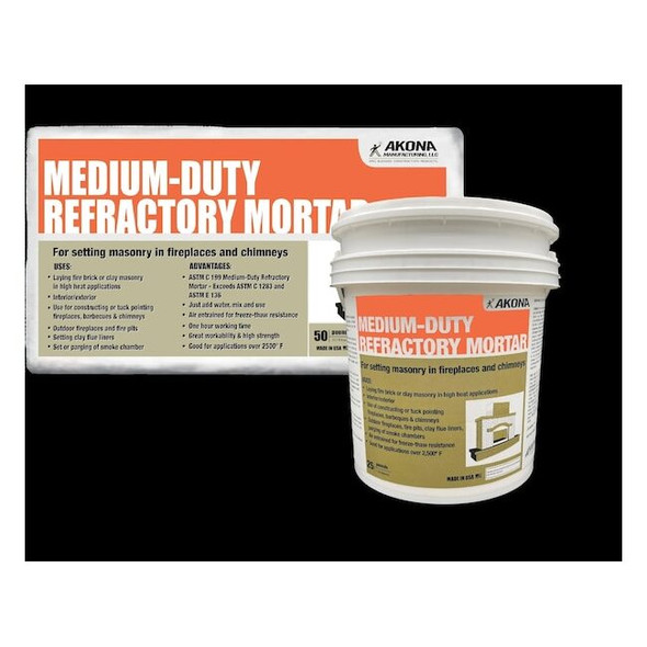 Akona Medium Duty Refractory Mortar, 50 lb, Bag 104319
