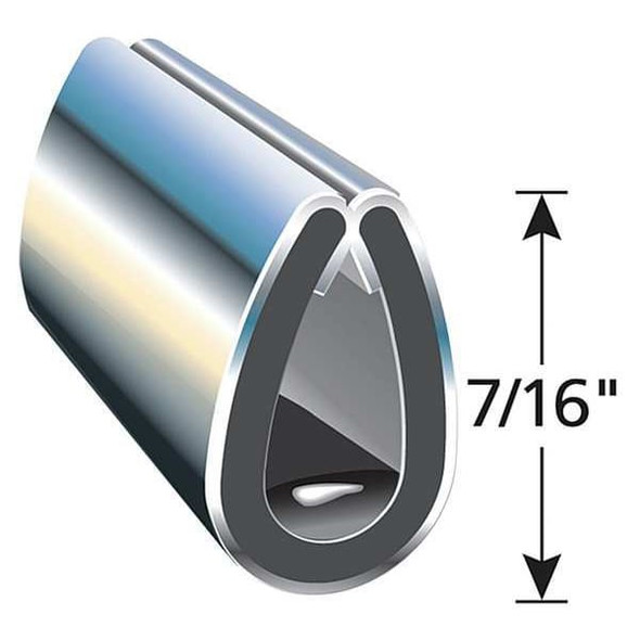 Trim-Lok Black Vinyl Edge Guard 100 ft L, 7/16 in H EGB7/16-100