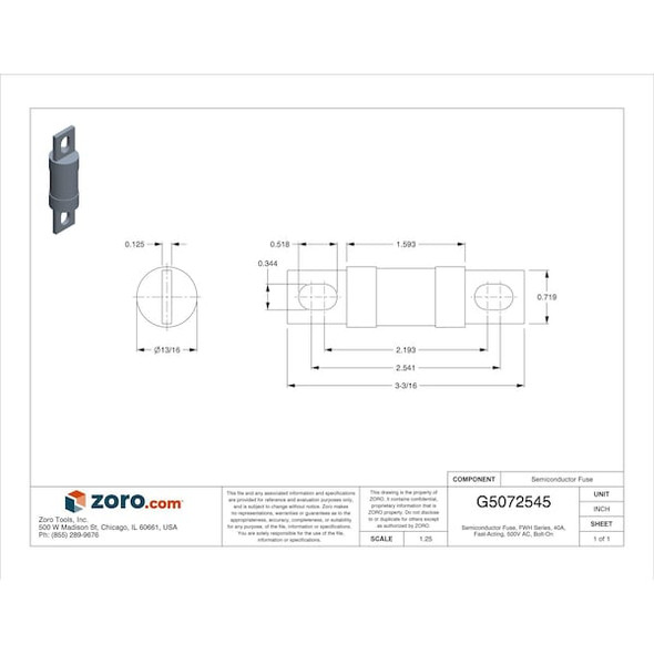 Eaton Bussmann SCFuse,500VAC,40A,500VDC,Sngl,FWH FWH-40B Eaton Bussmann SCFuse,500VAC,40A,500VDC,Sngl,FWH FWH-40B