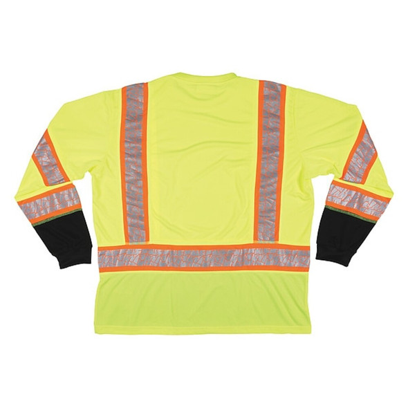 Mcr Safety Long Sleeve T-Shirt, 3, R, Polyester, Green, 4XL FFLTC3SLX4