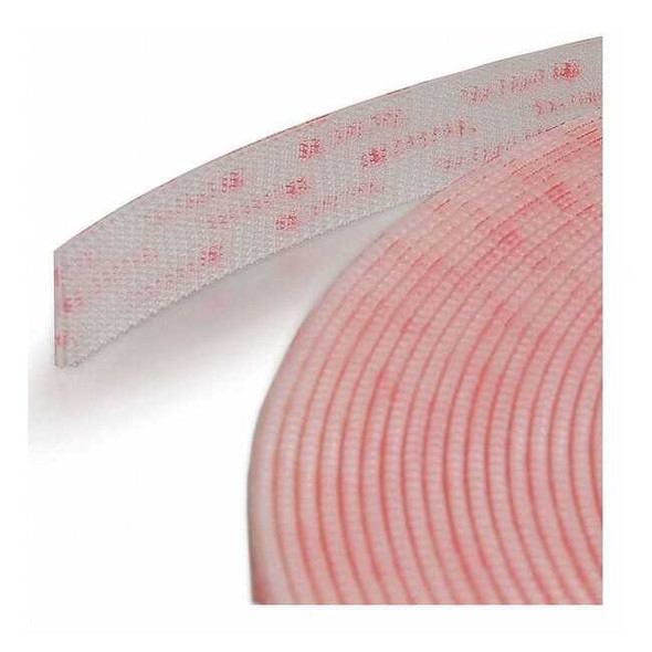 Reclosable Fastener, VHB Acrylic Adhesive, 30 ft, 1/2 in W, Clear