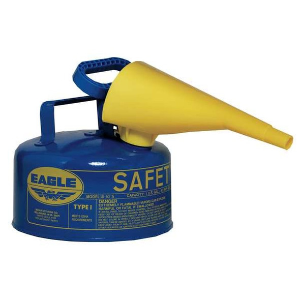 Eagle Mfg Type I Safety Can, Galvanized Steel, 1 gal, Diesel, Funnel, Not Applicable, Yellow UI10FSY