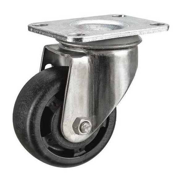 Swivel NSF-Listed Plate Caster,Glass Filled Nylon,4in,275lb