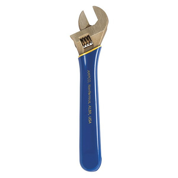 Ampco Safety Tools Adj. Wrench, Ins., Nonspark, 8", 1-1/8" Cap. IW-71