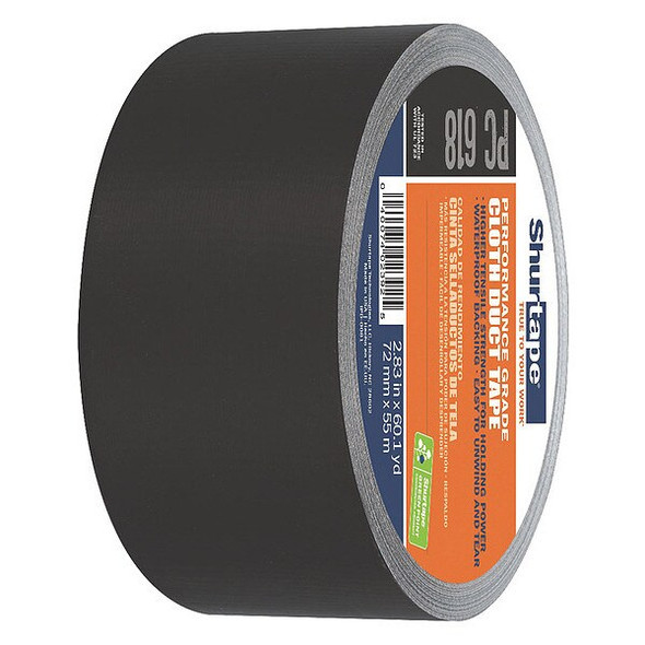 Shurtape DuctTape,Black,60-1/8ydL,2-7/8inW,PK16 105479