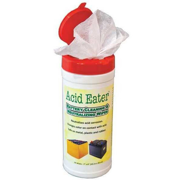 Acid Eater Battery Acid Wipes,Canister,10 oz.,PK12 1002-003 Acid Eater Battery Acid Wipes,Canister,10 oz.,PK12 1002-003