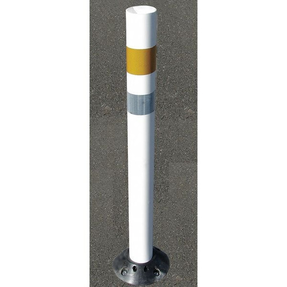 Davidson Channelizer Post and Base, Round, ,Polyurethane White, 28" L 833DP228WHT101B1