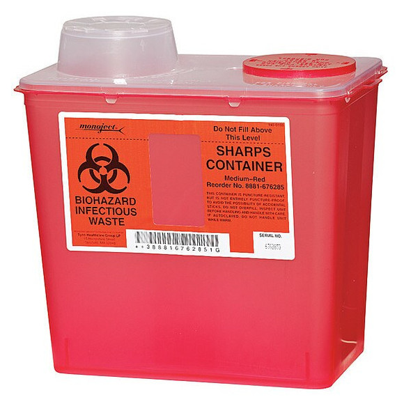 Covidien Sharps Container,Red,2 gal,PK5 0SCM019285