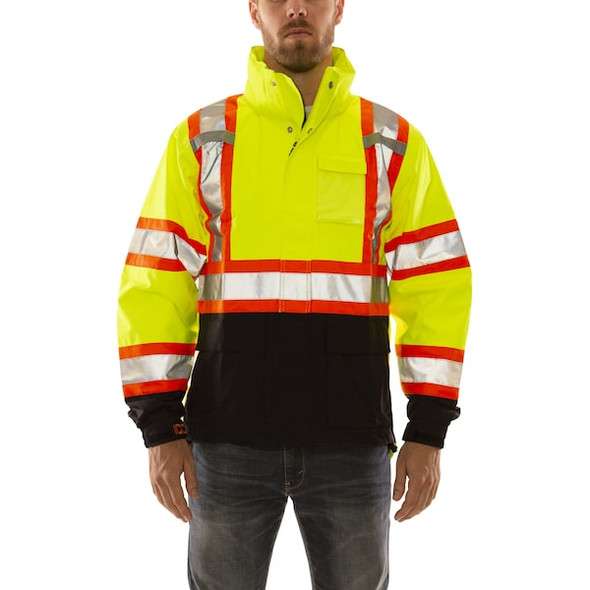 Tingley Rain Jacket, Polyester, Class 3 R, Green, M J24122C
