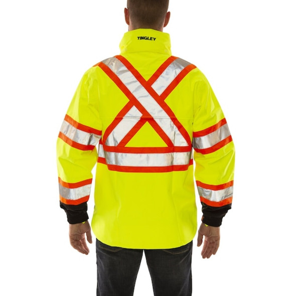Tingley Rain Jacket, Polyester, Class 3 R, Green, XL J24122C.XL