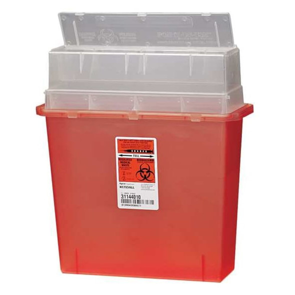 Covidien Sharps Container,Red,1 1-4 gal,PK3 KD5G019603