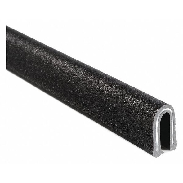 Trim-Lok Edge Trim, 25 ft L,Black, PVC, 3/8 in W 2200SB7X1/8-25