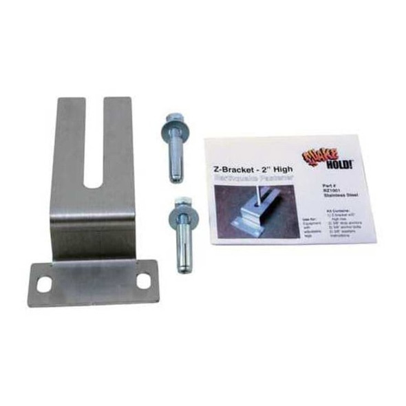 Quakehold! High  Z-Bracket,2 In,Stainless Steel RZ.100.1